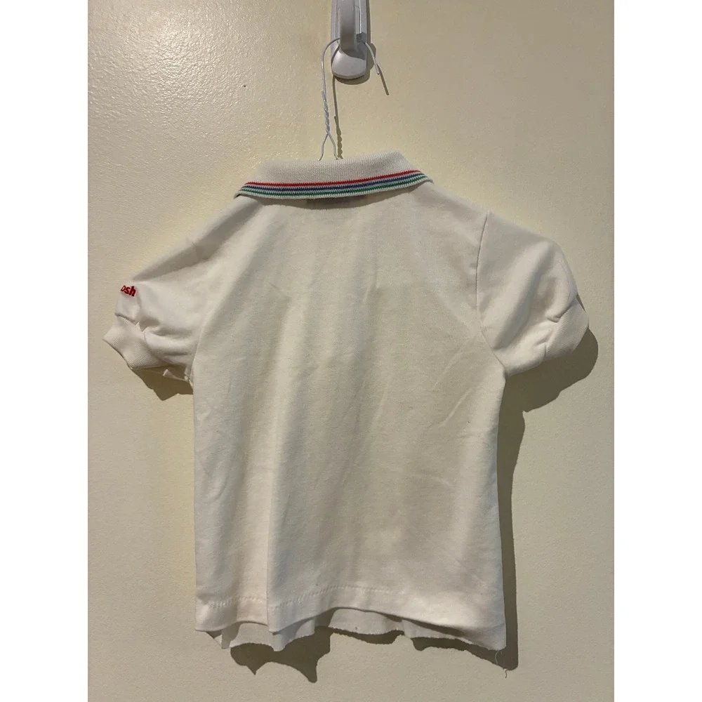 Vintage OshKosh B'Gosh Kids White Polo Shirt Striped Collar 3T